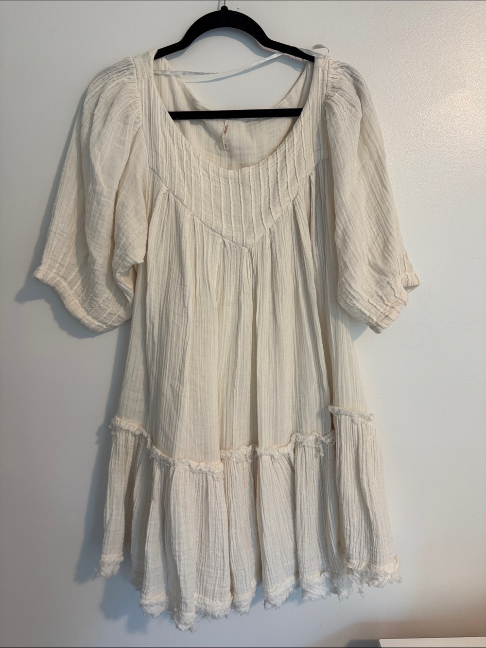 Free People Mystery Land Ivory Gauzy Tiered Boho Tunic Dress - Picture 3 of 6